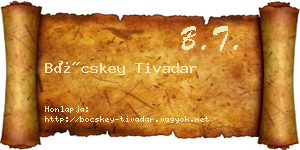 Böcskey Tivadar névjegykártya
