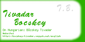 tivadar bocskey business card