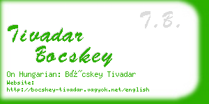 tivadar bocskey business card